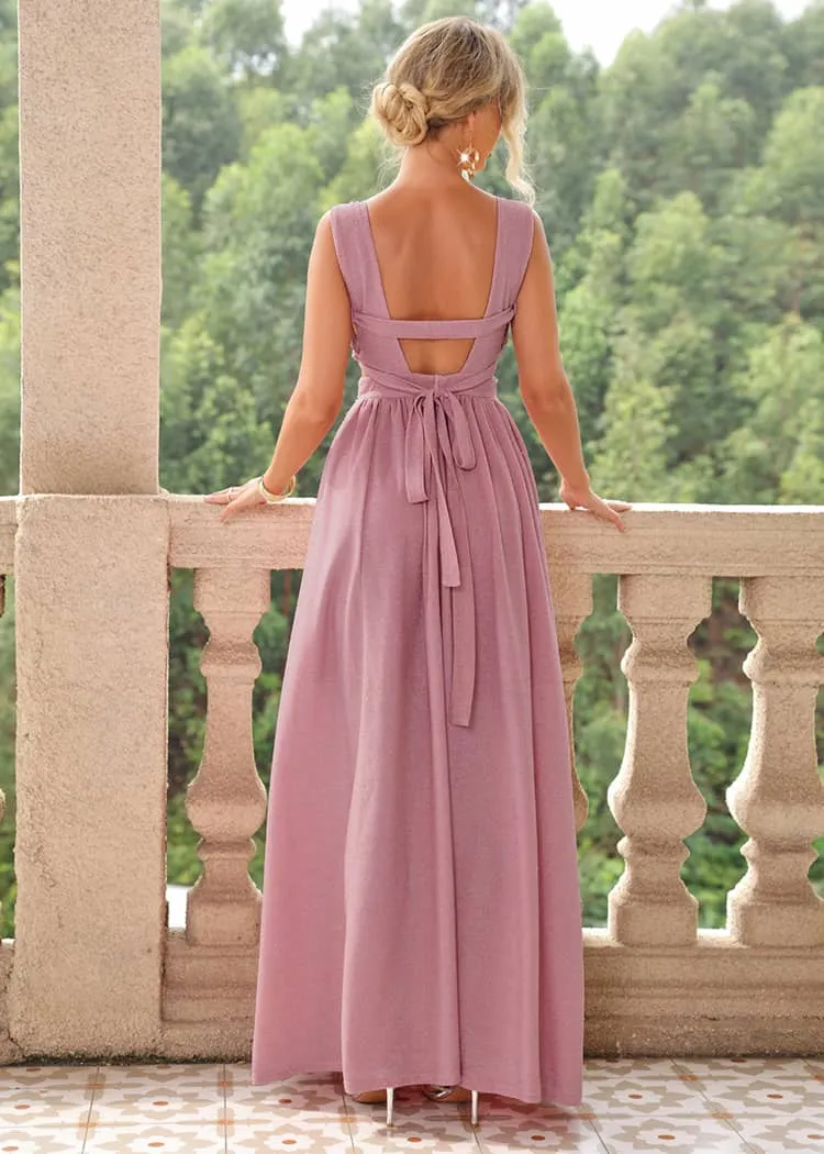 Robe Longue Champêtre  Rose