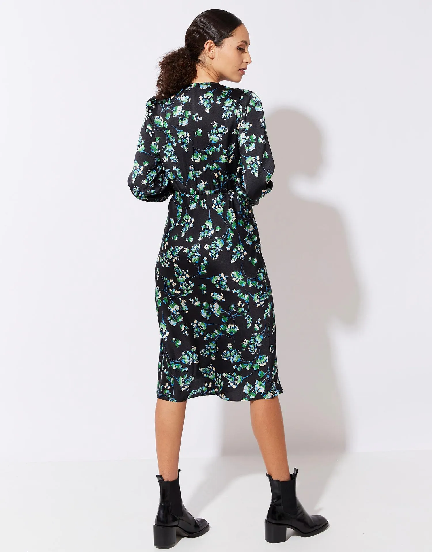 Robe midi imprimé à fleurs