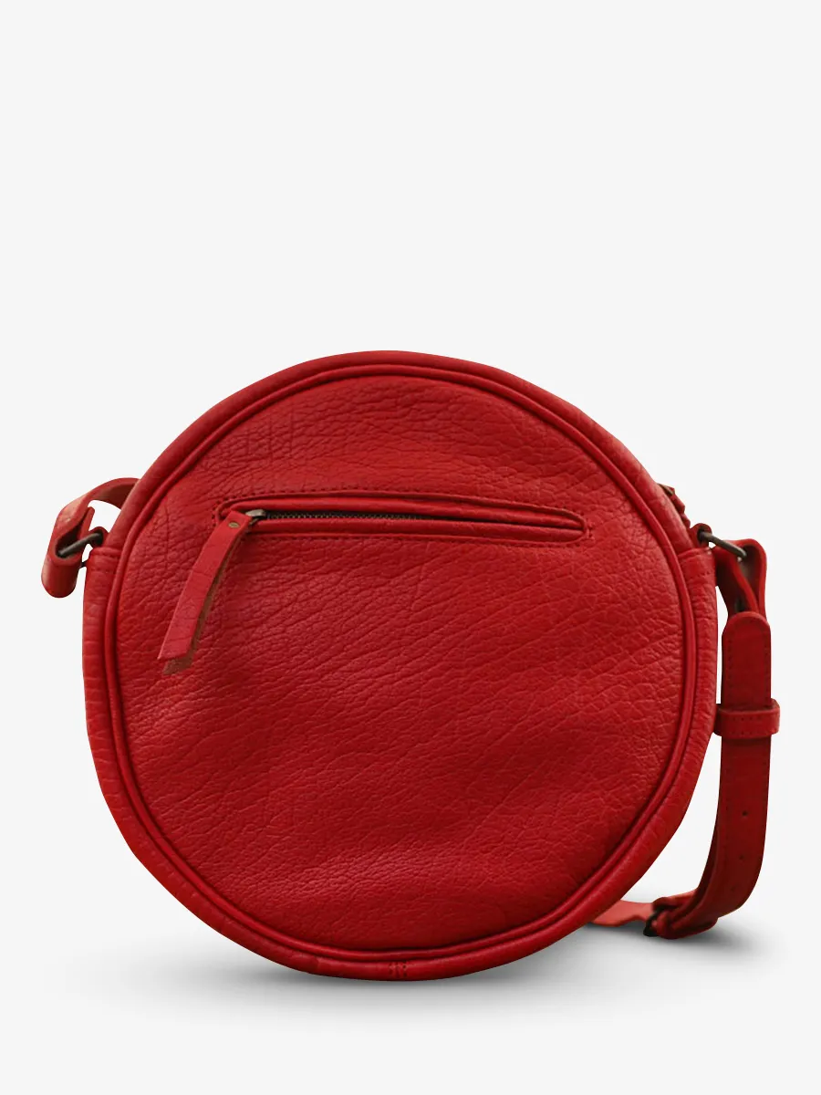 SAC CUIR ROUGE ROND FEMME L'Écrin - Rouge Carmin