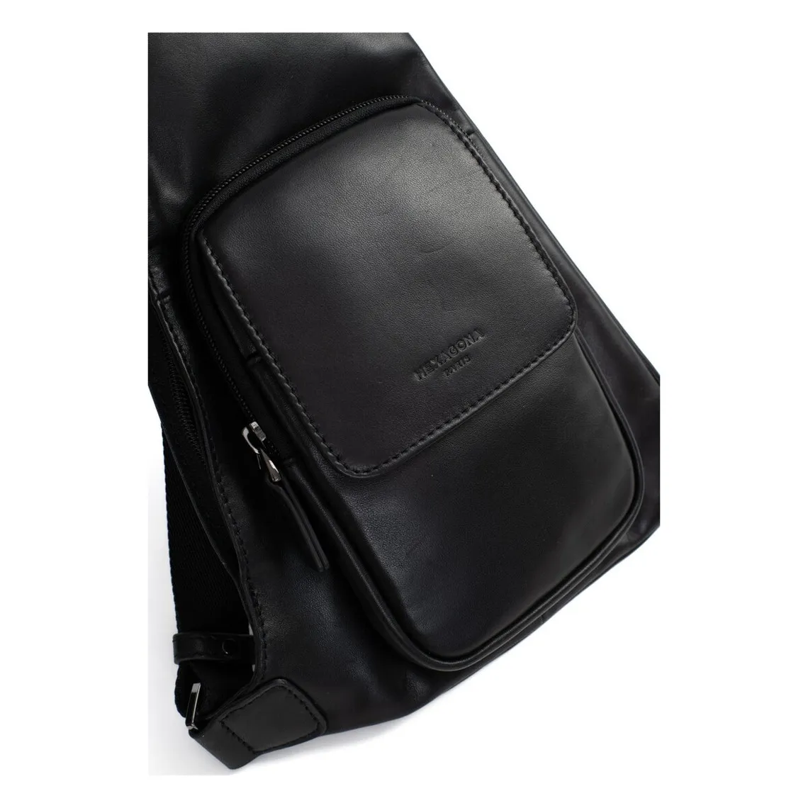 Sac monobretelle Cuir SOFTSTUDIO Noir Jarl Hexagona - Sac Besace Messenger Homme sur MenCorner