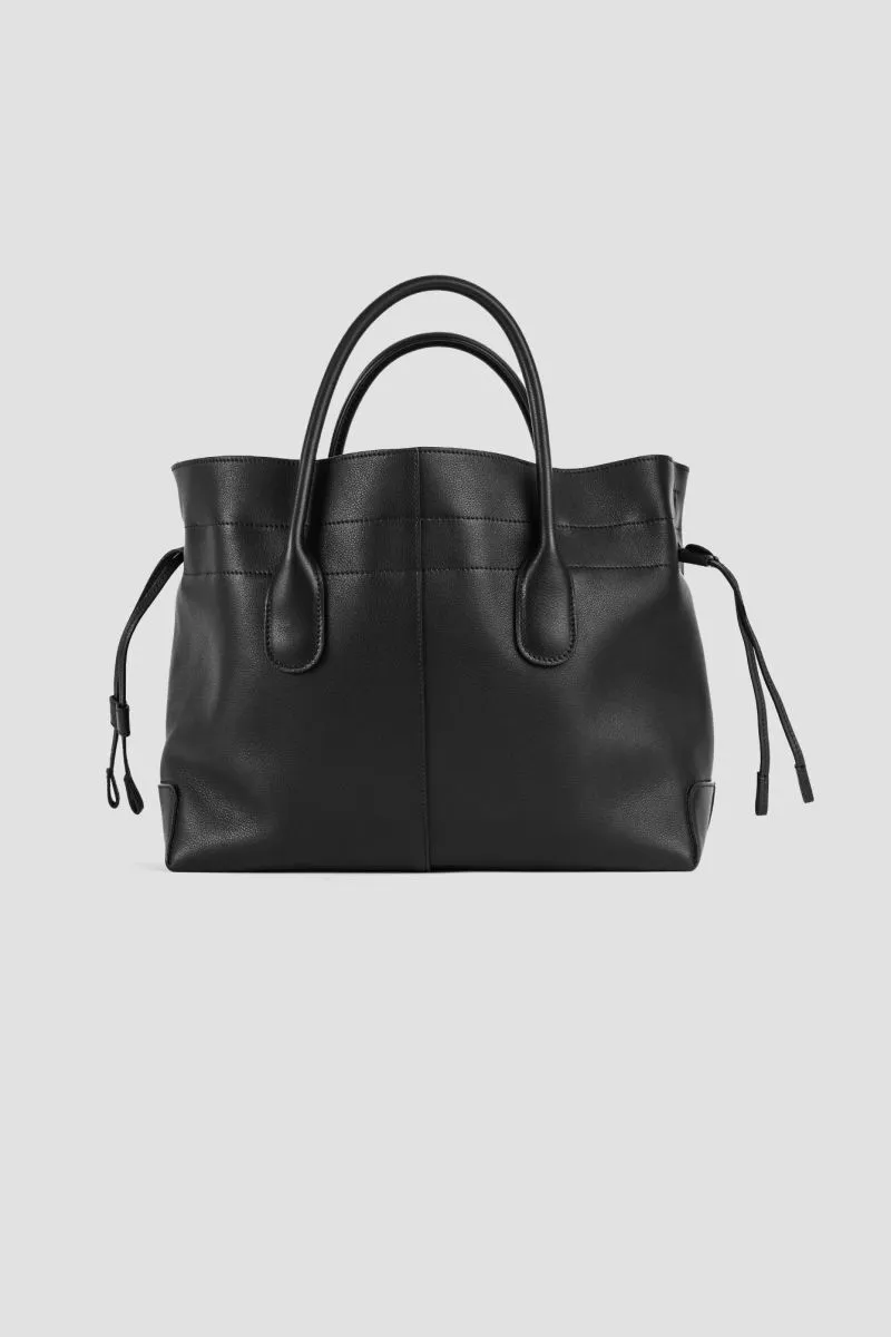 Sac souple en cuir noir