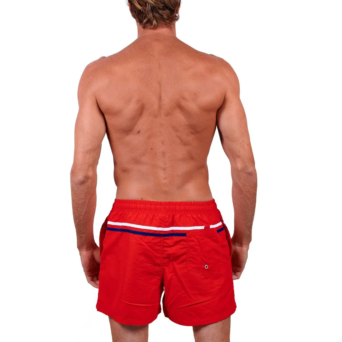 Short de bain homme uni avec bandes bicolores par O'salée