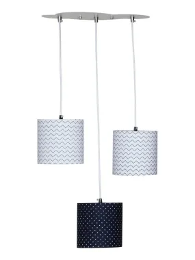 Suspension Lumineuse Trio Plafonnier en coton blanc - SAUTHON - Blanc