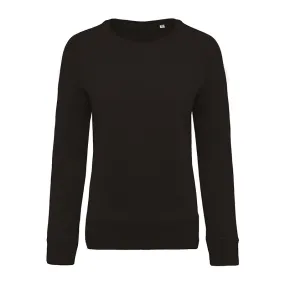 Sweat-Shirt Bio Col Rond Manches Raglan Femme Noir - TOPTEX