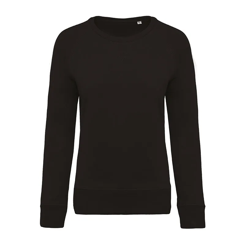 Sweat-Shirt Bio Col Rond Manches Raglan Femme Noir - TOPTEX