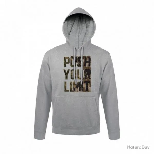 Sweat shirt PUSH YOUR LIMIT Gris Chiné Gris