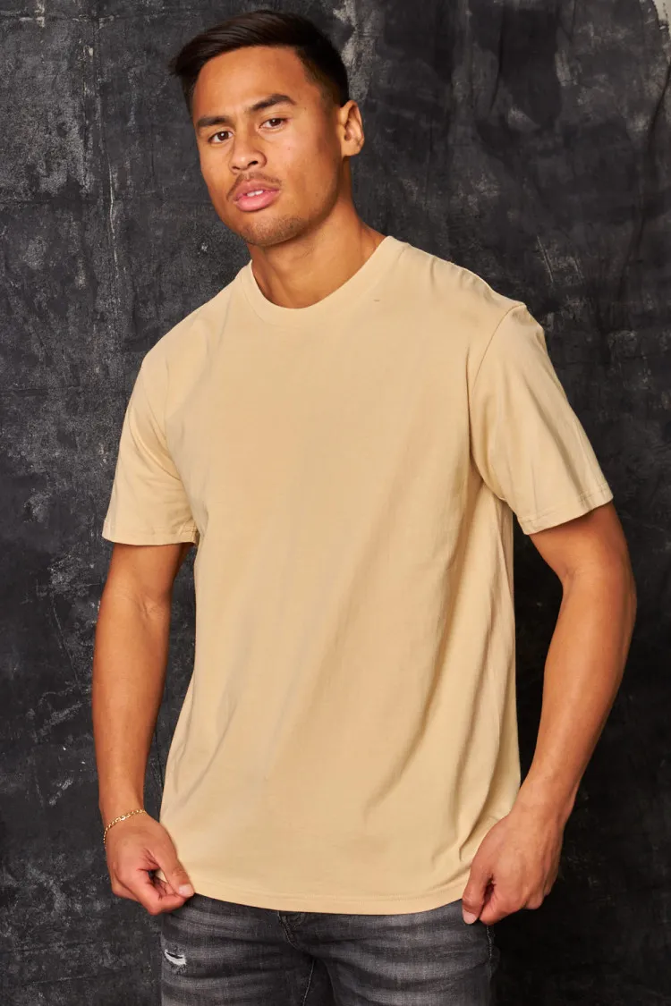 T-shirt basique manches courtes beige