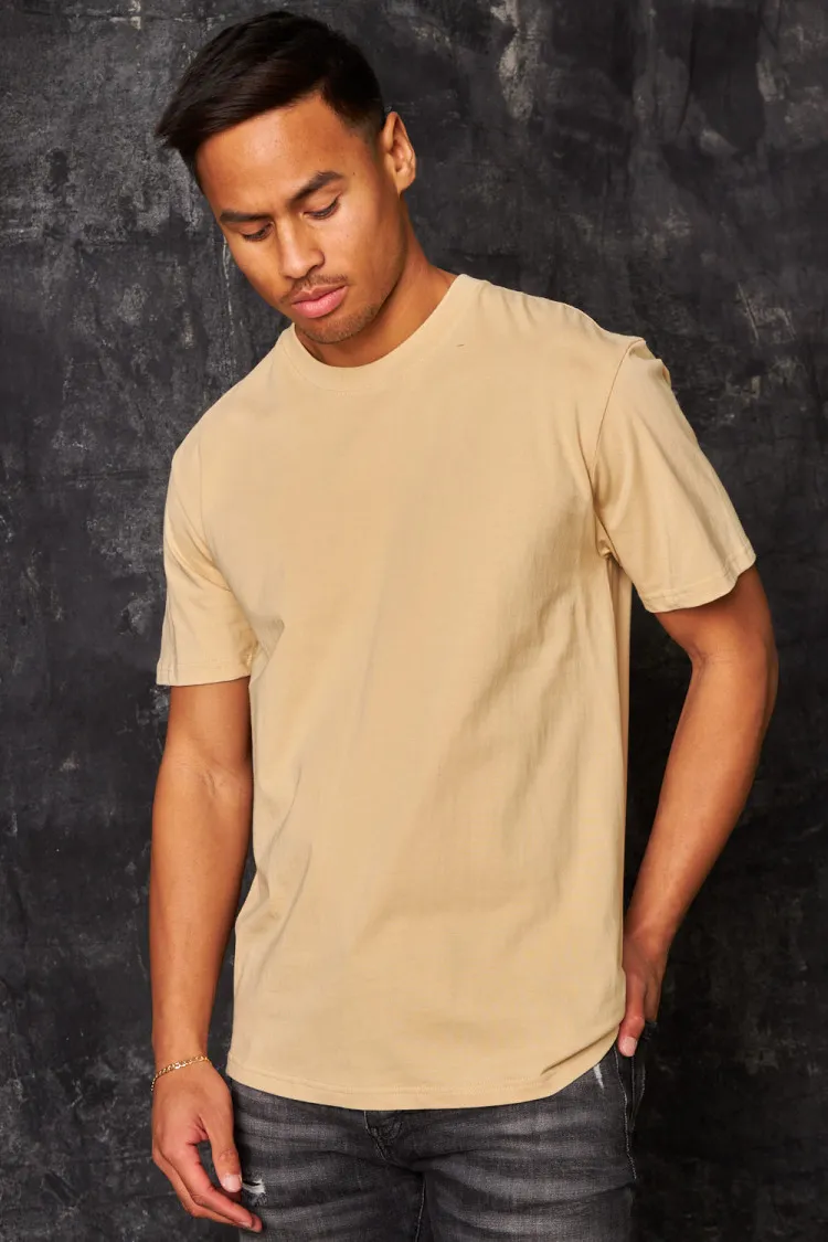 T-shirt basique manches courtes beige