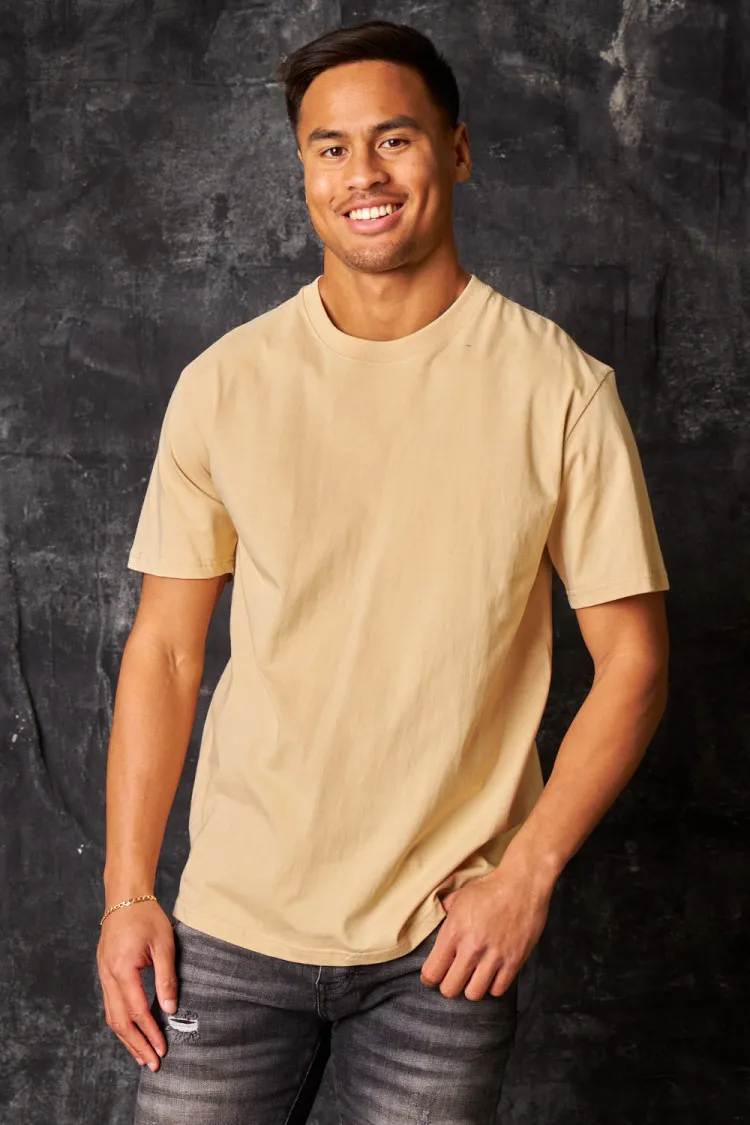 T-shirt basique manches courtes beige