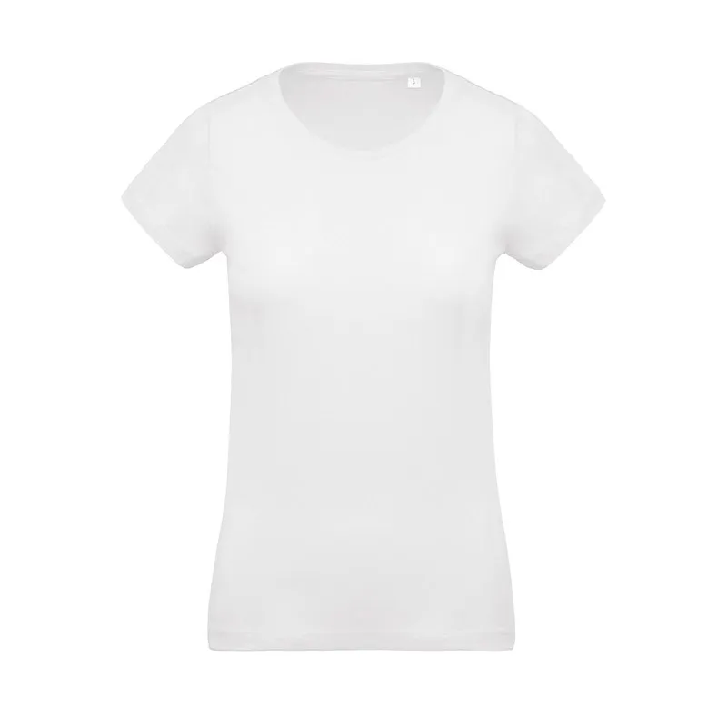 T-shirt de Travail Blanc 100% Coton Bio Col Rond Femme - KARIBAN