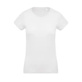 T-shirt de Travail Blanc 100% Coton Bio Col Rond Femme - KARIBAN