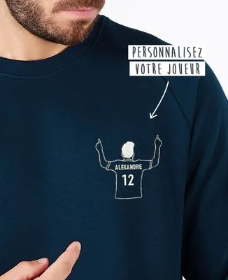 T-Shirt homme Footballeur brodé personnalisé