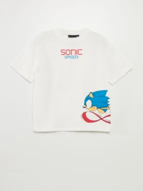 T-shirt large imprimé 'Sonic' - blanc