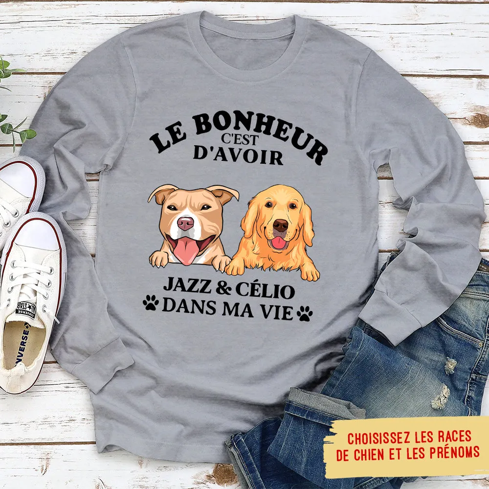 T-Shirt Personnalisé Manches Longues - Le Bonheur C‘Est D’avoir