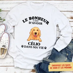 T-Shirt Personnalisé Manches Longues - Le Bonheur C‘Est D’avoir