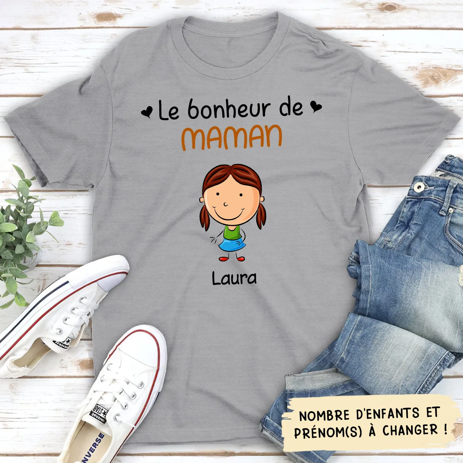 T-shirt Unisex Personnalisé - Bonheurs De Maman