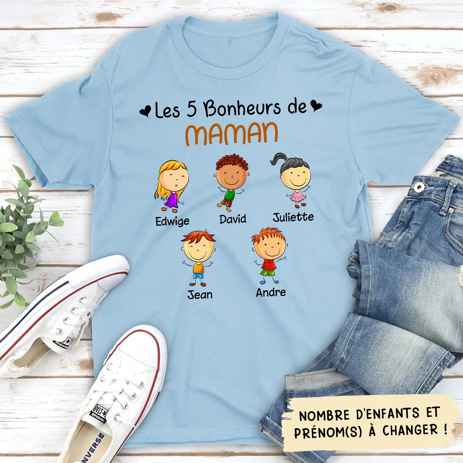 T-shirt Unisex Personnalisé - Bonheurs De Maman