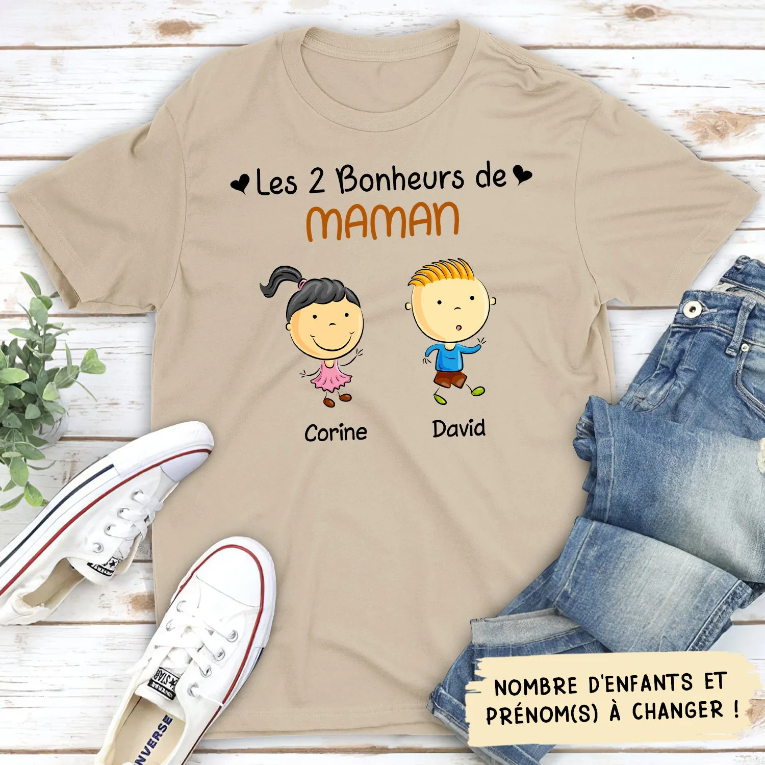 T-shirt Unisex Personnalisé - Bonheurs De Maman