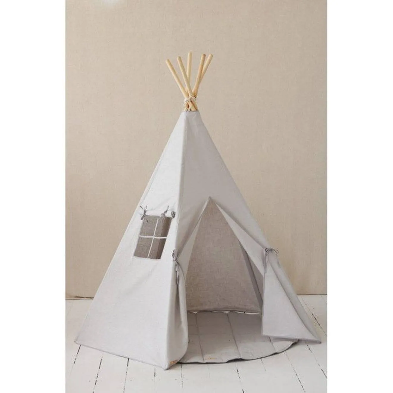 Tente Tipi Gris Pigeon Lin Naturel gris - 