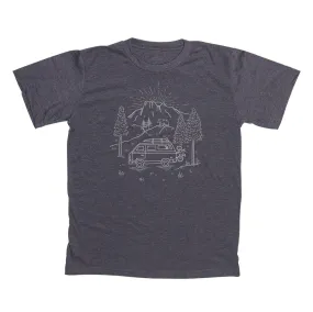 T-shirt vanlife montagne Bleu