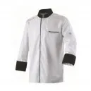 Veste de Cuisine ABAX Manches Longues Blanc et Noir - ROBUR