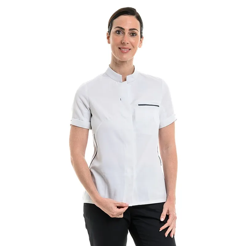 Veste de Cuisine Escale Femme Manches Courtes Blanc - ROBUR