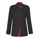 Veste de Cuisine Femme Saffron Manches Longues Noir - LAFONT