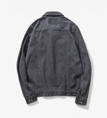 Veste en jeans délavée pour homme avec poches avant vintage