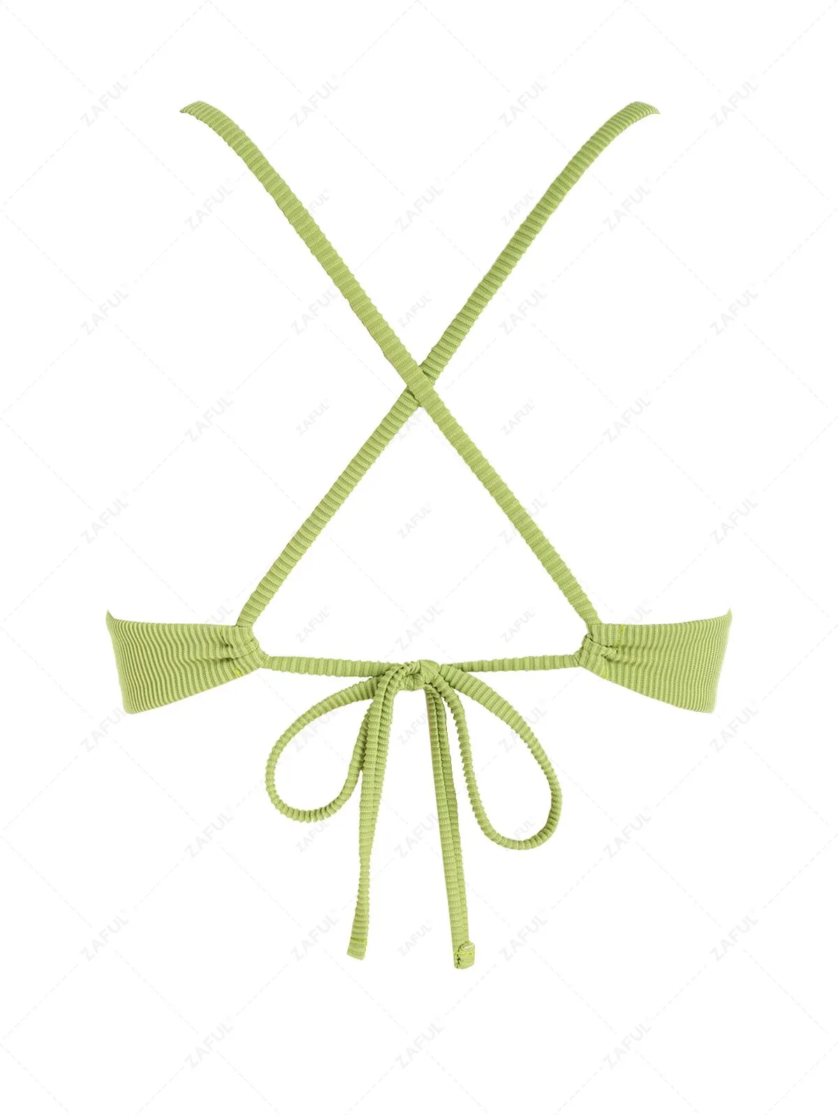 ZAFUL Haut De Bikini Texturé Croisé - Vert Clair S